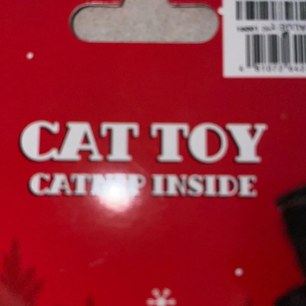 Cat toys Pair of 2 catnip filled Mr & Mrs Claus stuffed mice feathers danglers